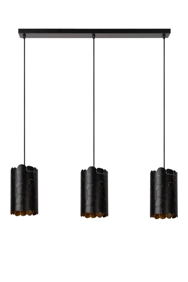 Lucide ALMELO - Pendant light - 3xE27 - Black - turned off